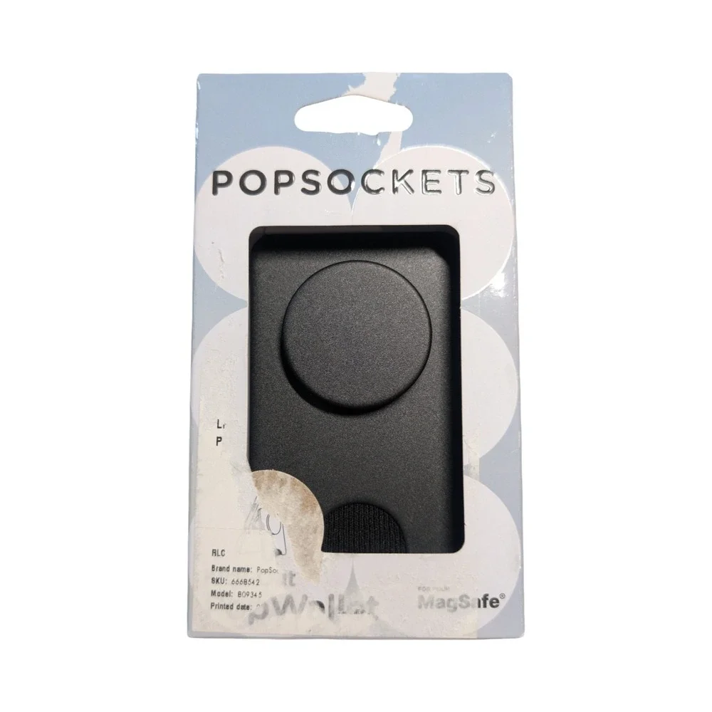 Gg6-U Popsockets Kick-Out PopWallet MagSafe Wallet Phone Grip/Stand -‎ Black ⬇️